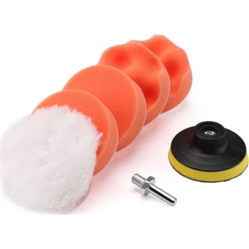 3 Inch Buffing Pad Auto Car Polishing Wheel Kit Buffer + M14 Drill Adapter 7Pcs Polishing Pad