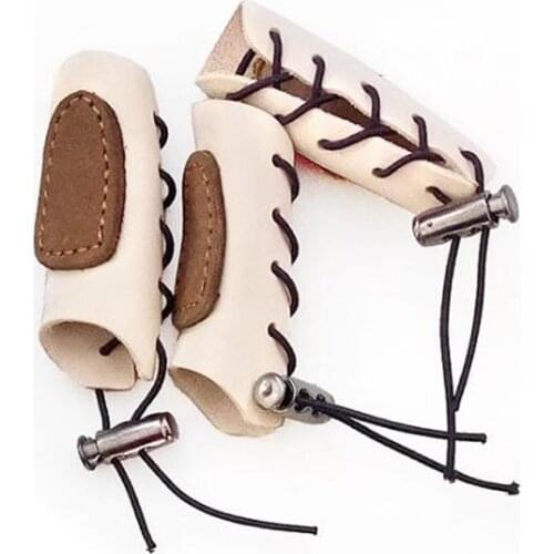 3pcs Archery Finger Guard Protector Thumb Finger Tip Protective Guard Ring Tab Leather Adjustable Gear