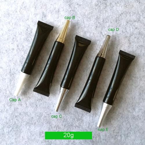 300pcs/lot 20ml 20g Black soft tube for mildy wash/ butter/ handcream/empty tube/eye cream/foundation/BB cream cosmetic packing