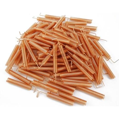 Customized Phosphor Bronze 2dbi internal PCB coil spring 315Mhz curved/right angle plate welding 100PCS/Batch