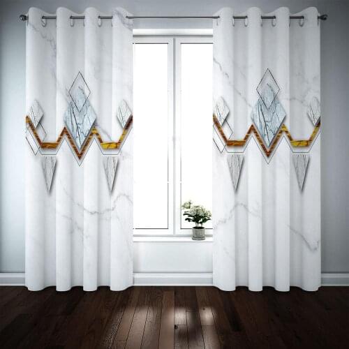 3D Curtains Bedroom Window Treatments Modern Luxury Curtains Blackout Photo Brief White Window Drapes