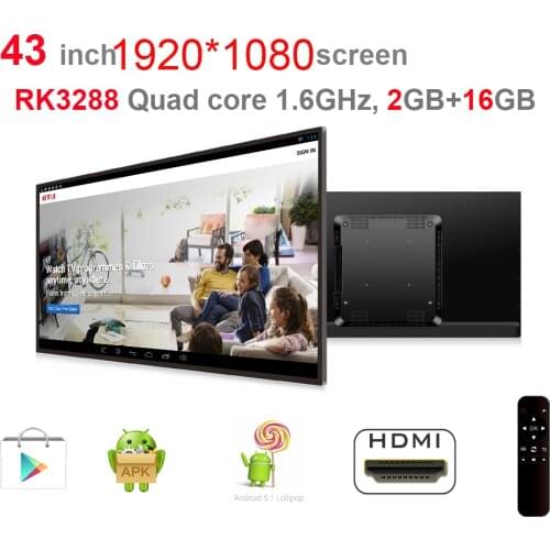 43 inch Android All in one pc(1920*1080, Quad core, 1.8Ghz, Android5.1 2GB DDR3, 16GB nand flash, Bluetooth, 400*400mm VESA)