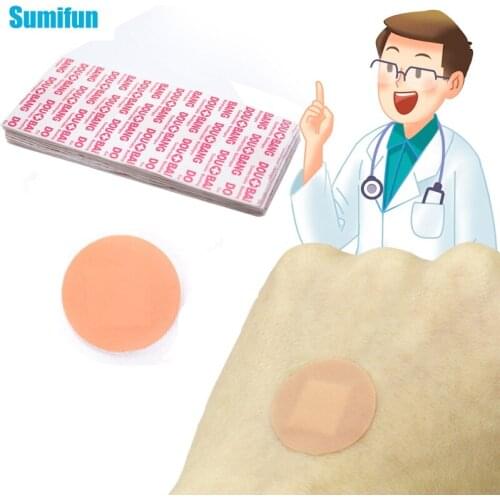 50pcs of 2 types First Aid Bandage Disposable Band Aid Wound Plaster Round Plaster Cartoon Band-Aid Adhesive Wound Medical Patch