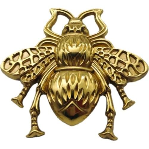 68*70*24 Retro Bee Animals Shaped Drawer Cabinet Door Handle Solid Brass Wardrobe Furniture Knob Diy Single Hole Handles