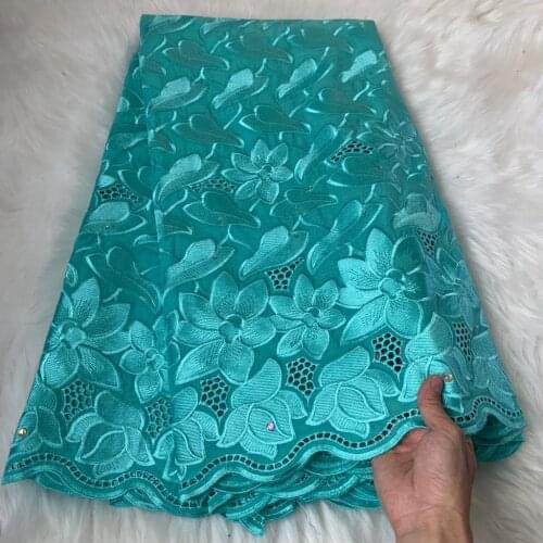African Nigerian Lace Fabric High Quality Swiss Cotton Lace Fabric With Stone Dressed Swiss Voile Lace In Switzerland 5yards