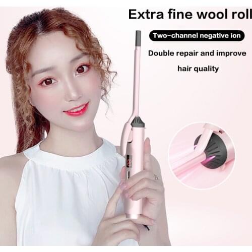 Automatic Curling Iron Flat Iron Curling Tongs Ceramic Anti-Scalding Liquid Crystal Display Rotating Wave Styler Hairdressing