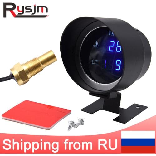 2 IN 1 Car voltmeter motorcycle Water Temp Gauge -10~110 Celsius 12V Auto Instrument + sensor temperature from Russian warehouse