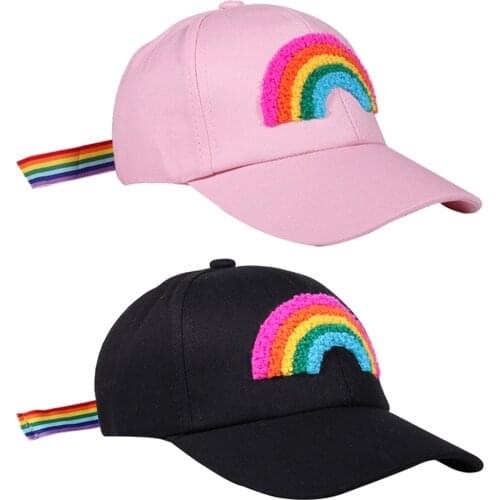3D Embroidery Rainbow Lace Womens Summer Snapback Girl Baby Baseball Cap HighHip Hop Mens Cap Male Sports Sun Hat