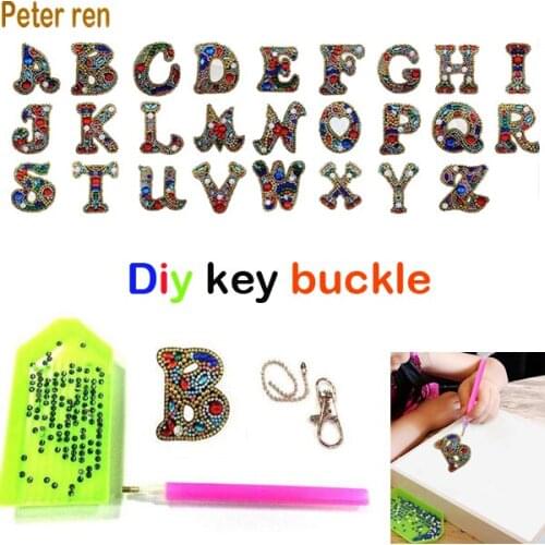 Diy Key Chain for Special Diamond Painting Letters Shaped Keychains Women Handicrafts Embroidery Girl Bag Keyring Pendant Gifts