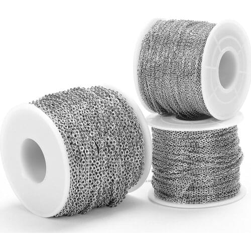 10meters Stainless Steel Necklace Chain Roll O Shape Cross Accessories for Bracelets Jewelry Making Components DIY