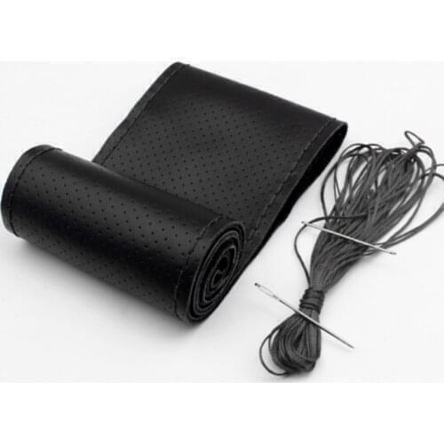 Genuine Leather Car Steering Wheel Cover Universal For Chrysler Sebring Voyager Crossfire PT Cruiser 300C Aspen Pacifica Town