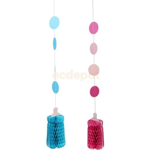 Baby Shower Bottle Paper Honeycomb Ball Garland Centerpiece Hanging Decor