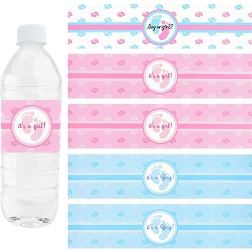 24Pcs It is A Boy Girl Gender Reveal Safari Water Bottle Label Animal Candy Bar Wrapper Sticker Baby Shower Kid Party Decoration