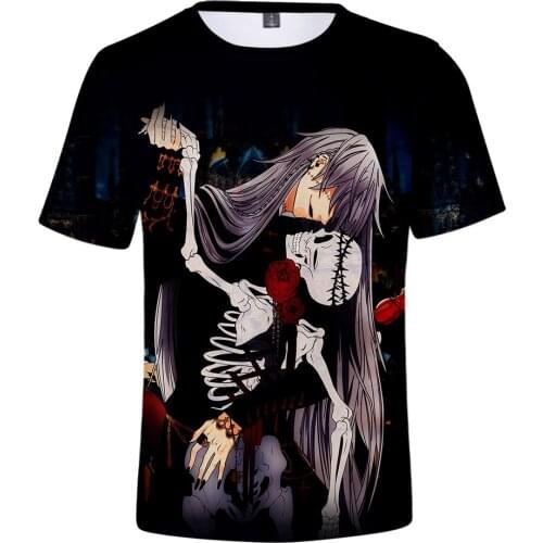Aikooki Hot Sale Black Butler 3D T Shirt Men/Women Fashion Casual Harajuku Anime T Shirt 3D Print Black Butler Mens T-shirt