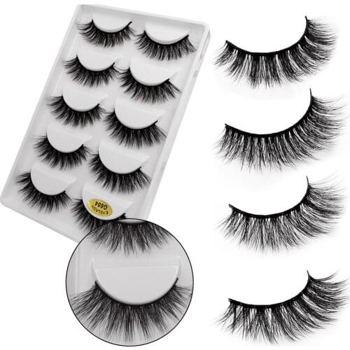 5 Pairs mixing Styles 3D Faux Mink Hair False Eyelashes Wispy Thick Lashes Handmade Soft Eye Makeup Extension Tools D40