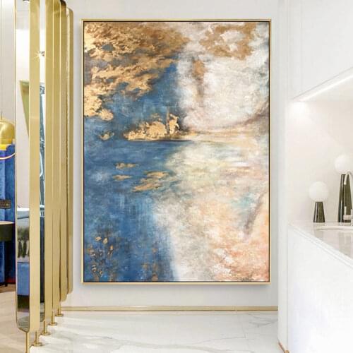 Nordic art hand painted Canvas Painting Modern art Home Gold picture Wall Picture for Living Room Abstract Scandinavian Wall Art