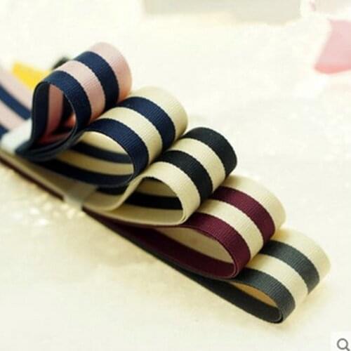 Kewgarden 1" 25mm Stripe Grosgrain Ribbons Handmade Tape DIY Hair Bow Accessories Satin Ribbon Webbing 5 m/lot
