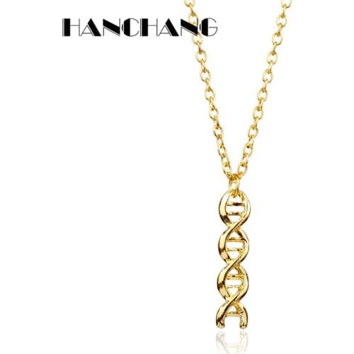 2017 Creative DNA Spiral Chemical Molecular Pendant Necklace Doctor medical students Graduation gift