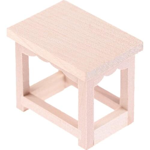 Dollhouse Miniature Accessories Wood Stool Flower Stand Beer Stand Simulation Chair Furniture Model Toys for Doll House Decor