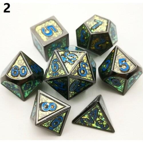 Metal DND dice set Polyhedral Dados rpg dobbelstenen d4 d6 d8 d10 d20 2020 New Hot Selling dnd game dices