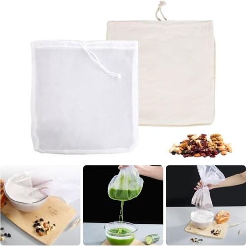 Reusable Cloth Filter Bag Mesh Cotton Nylon Bag Food Grade Strainer Bag With Drawstring For Nut Milk Coffee Juice Dropshipping