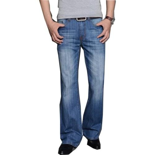 Japanese and Korean fashion mens flared jeans classic loose designer bell pants 2021