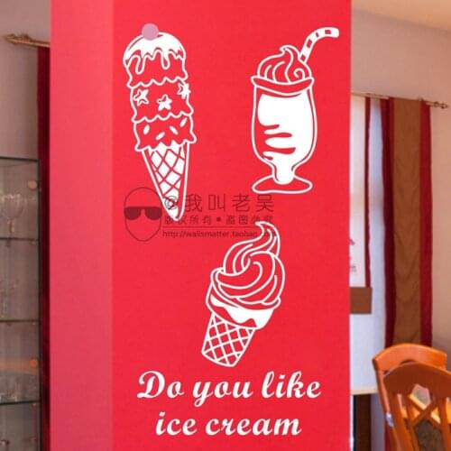 Ice Cream Shop Coffee Shop Wall Decal Cafes Milk Tea Bakey Cake Wall Art Sticker Decal Mural Decor Coffee Glass Sticker
