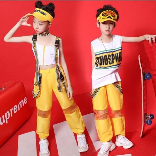 New Fashion Children Hip Hop Clothes Kids Jazz Dancewear Girls Boys Competition Ballroom Costume Stage Outfit Streetwear