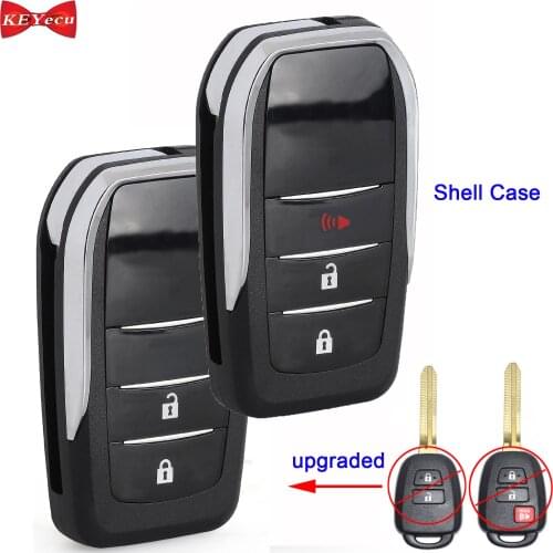 KEYECU 2x for Toyota Avalon Camry Corolla RAV4 Venza Yaris Upgraded Remote Shell Case With Logo B71TA HYQ12BDM HYQ12BEL HYQ12BDP