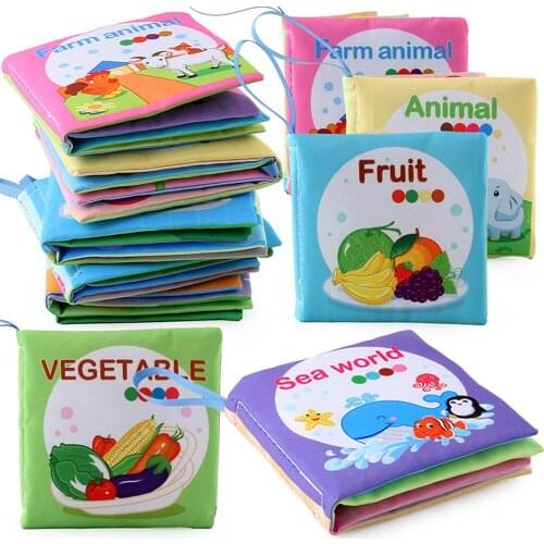 NEW Baby Cloth Books Readings Girls Boys Learning Toys Sea World Animal Fruit Vegetable Nature Kids Early Education Toy Puzzle