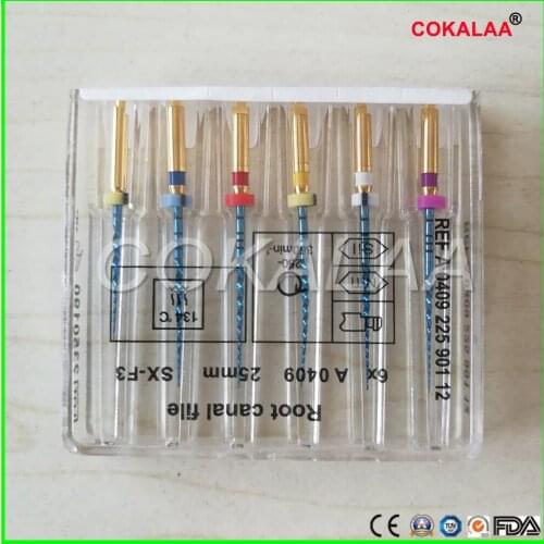 6piece assorted packing Dental reciproc blue files dental files endodontic niti files use for Root canal cleaning dentistry