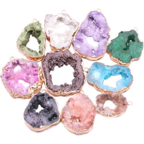 Wholesale Colorful Crystal Natural Stone Pendant Irregular DIY for Necklace or Jewelry Making