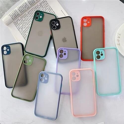 Shockproof Armor Matte Case For iPhone 12 11 Pro Xs Max X XR 8 7 6 Plus SE Mini Luxury Silicone Bumper Clear Hard PC Cover Funda
