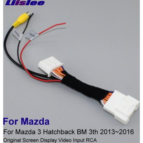RCA Adapter Convertor Wire Cable For Mazda 3 Hatchback 3th 2013~2016 Rear View Camera Original Video Input Switch