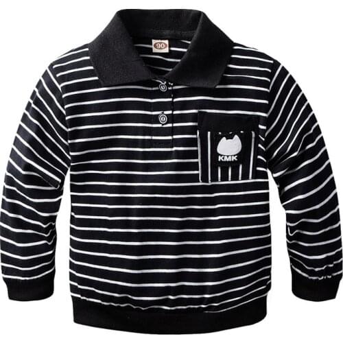 Polo Shirt Kids Clothes Tops Boys Polo Shirts Long Sleeve Kids Stripe Shirt for Boys Collar Tops Fashion Baby Boys Shirts
