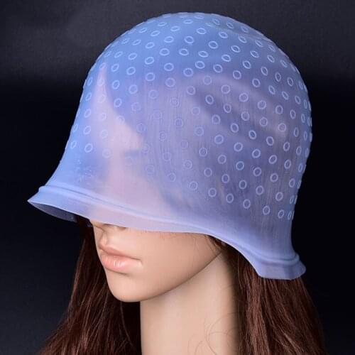 Silicone Hair Coloring Cap + Hook Needle Professional Color Dye Highlighting Reusable 20*31cm Frosting Dyeing Tools Beauty Salon