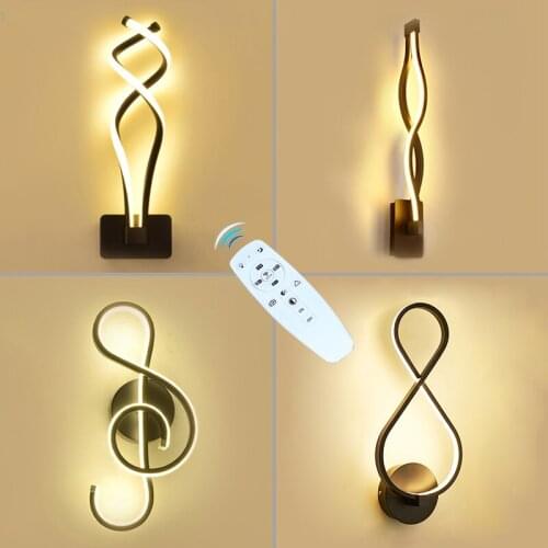 LED Wall Lamp Dimmable 2.4G RF Remote Control Modern Bedroom Beside Wall Light Living Room Stairway Lighting Decoration Fixtures