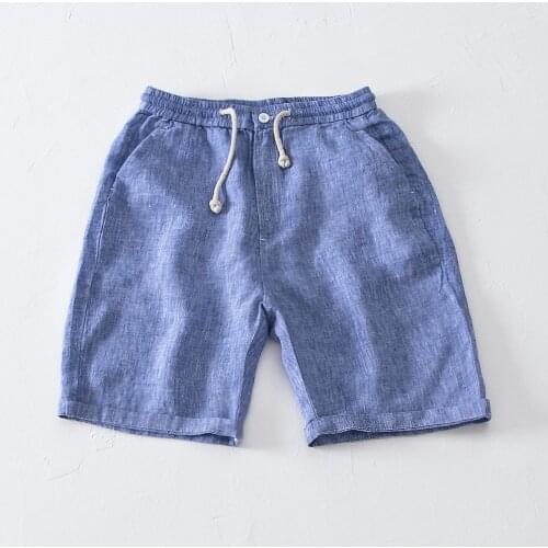Boys Loose Straight Elastic Cropped Pants Summer Plus Size Casual Linen Shorts Lace-up Short Beachwear Sports Running Shorts 3xl