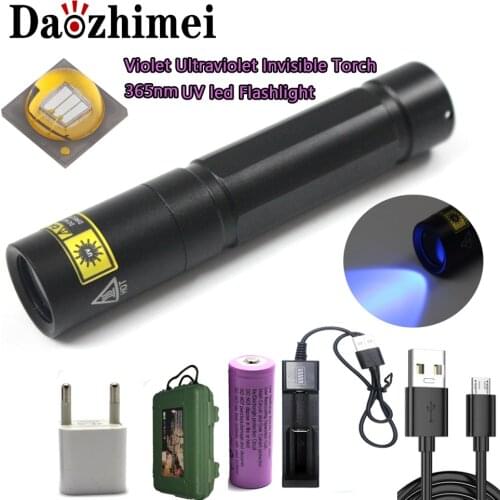 UV Led Flashlight 365nm Ultraviolet Stains Detector Passport currency Invisible Cat Dog Pet Stains Hunting Marker Checker Light