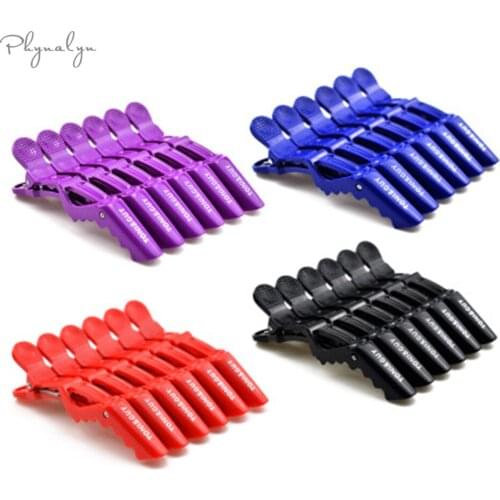 Alligator Hair Clips for Salon 6pcs/lot Black Red Hairpins Bow Plastic Hair Care Styling Tolls Claw Hair Clips for Girls