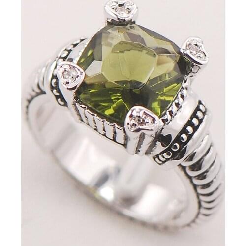 Peridot Women 925 Sterling Silver Ring F720 Size 6 7 8 9 10