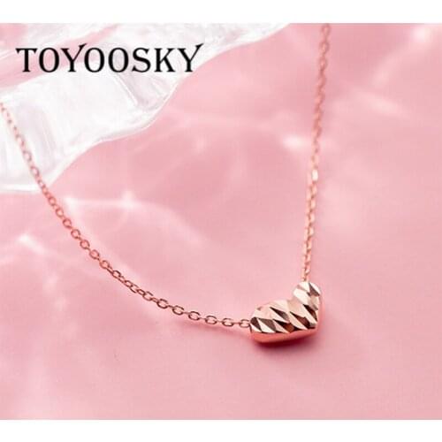 Romantic Love Heart Shape Pendant Necklace Concave-convex Surface Heart 925 Sterling Silver Jewelry for Women