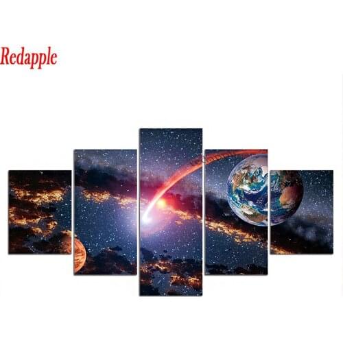Starry Sky Full Round square 5D Diamond Painting Color Planet Diamond Embroidery Diamond Mosaic Home Decoration 5 pcs Art Gift