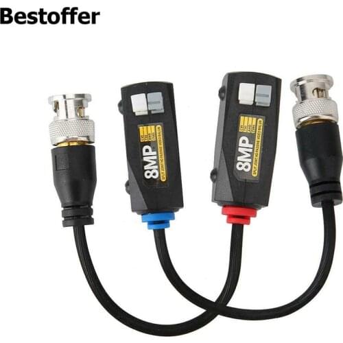 1 Pair Spliced Passive Video Balun 8MP HD Push-terminal Twisted Pair Transmitter