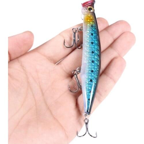 1pcs 11cm 13g Big Fishing Lure Floating Popper lure Treble Hook isca Artificial Wobblers Plastic sea Fishing Tackle Pesca