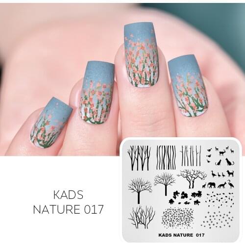 1pc Nail Stamp Plate Nature Leaves Trees Image Stencils Stamping Template DIY Printing Nail Art Design Plates for Nail Art Stamp