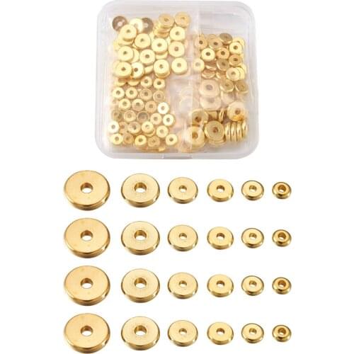 180pcs/Box Brass Spacer Beads Golden Disc Beads Flat Round Loose Beads Coin Spacer For DIY Jewelry Bracelet Necklace Making