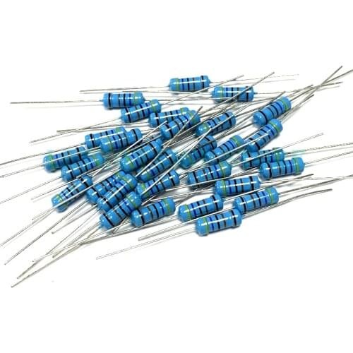 20pcs 1W Metal film resistor 1% 1R ~ 1M 2R 10R 22R 47R 100R 330R 1K 4.7K 10K 22K 47K 100K 330K 470K 1 2 10 22 47 100 330 ohm