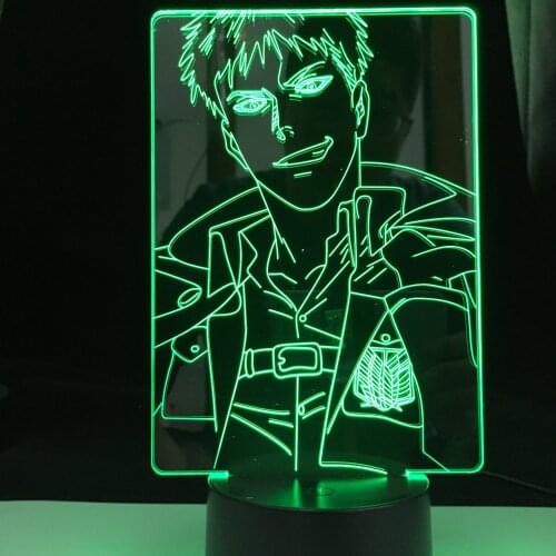Anime Jean Kirstein Attack on Titan 3d Lamp Jean Kirstein Light for Bedroom Decoration Kids Gift Attack on Titan LED Night Light