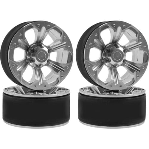 4Pcs Metal 1.9 Beadlock Wheel Rims Hub for 1/10 RC Crawler Car Axial SCX10 90046 AXI03007 Traxxas TRX4 D90